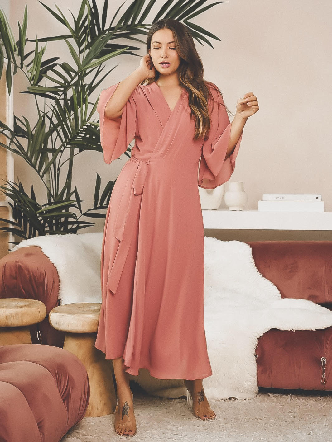 Self tie cheap wrap dress