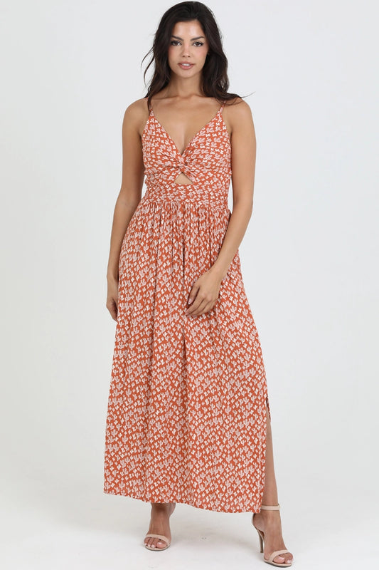 Cactus Twist Front Maxi Dress