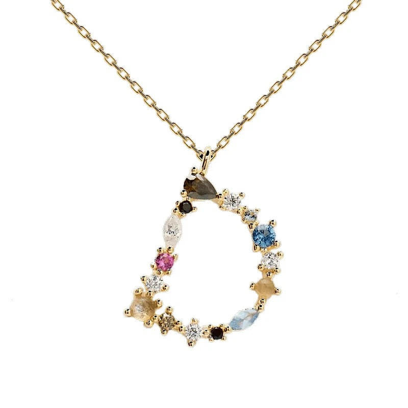 Initial Gemstone Necklace