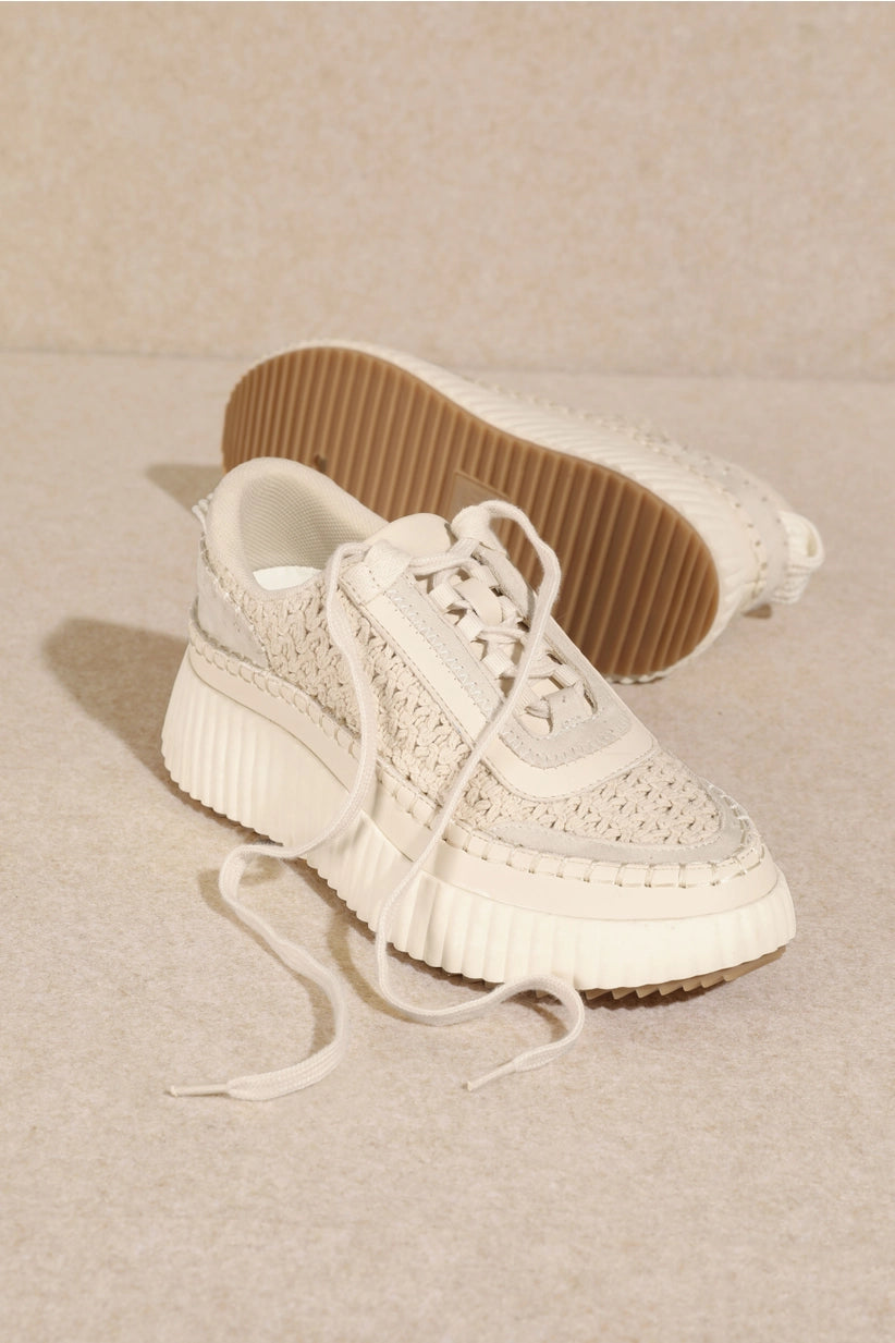 Suede Woven Knit Sneakers