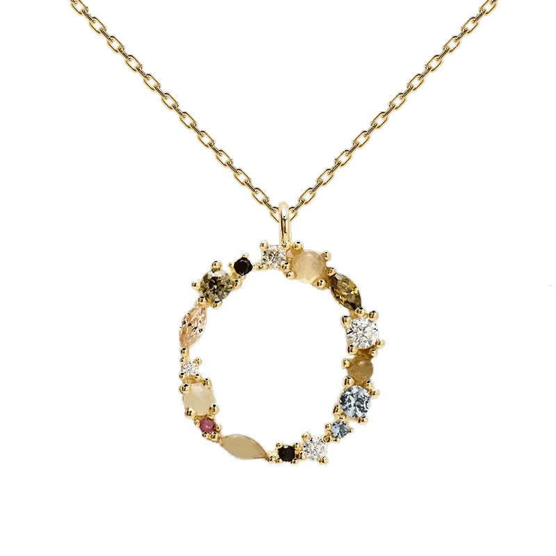 Initial Gemstone Necklace