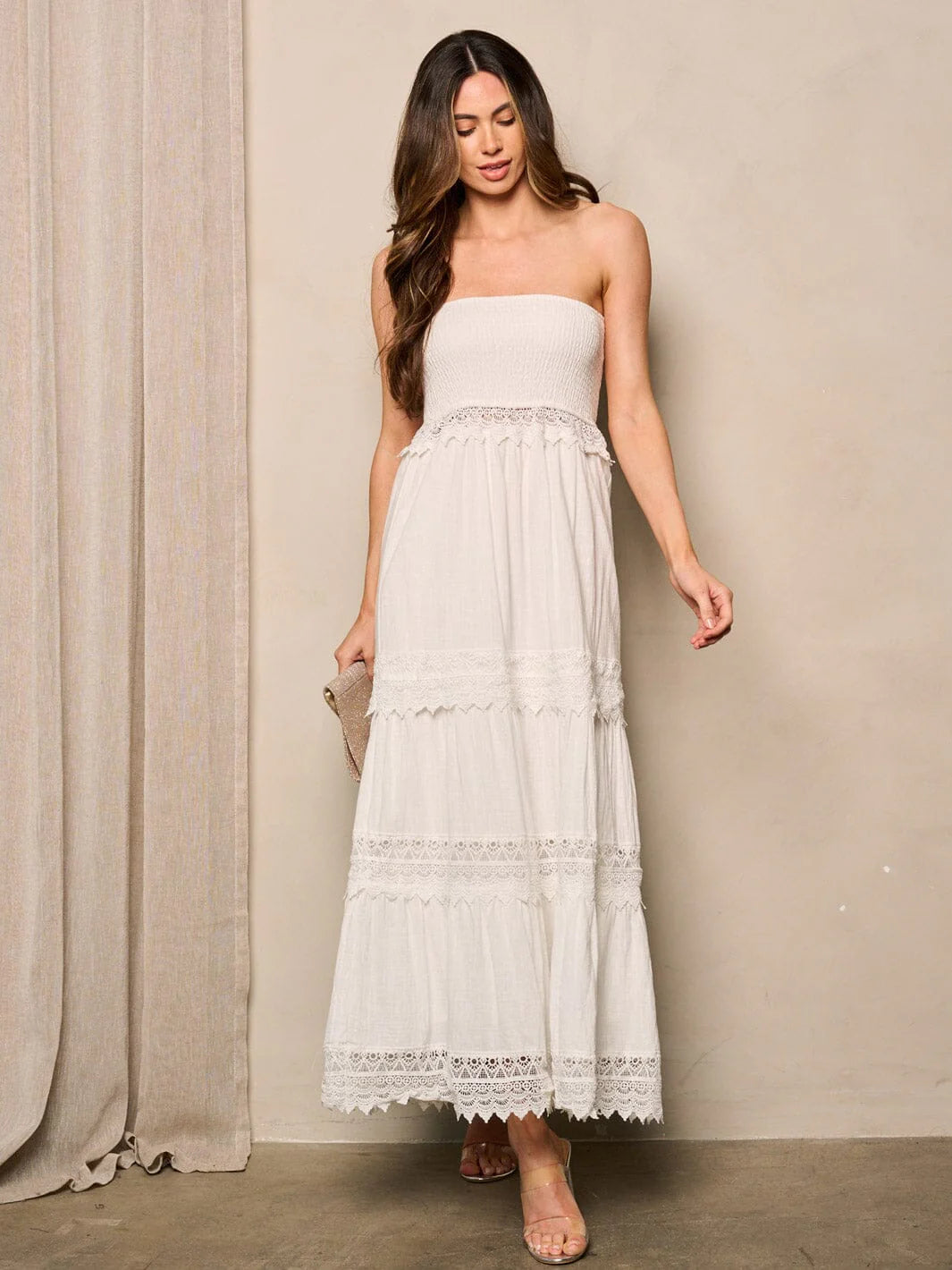 Lace Tiered Maxi Dress