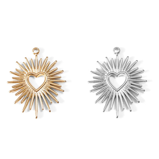 Sunburst Heart Charm