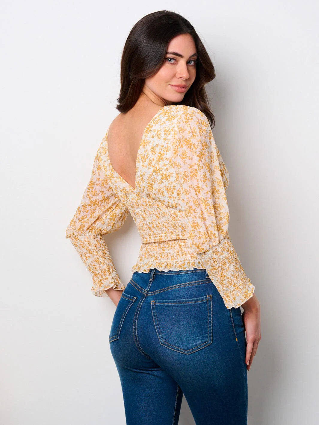 Yellow Smock Floral Blouse